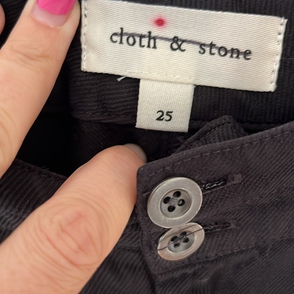 Evereve + Cloth & Stone black flat front elastic waist linen blend pants - Picture 4 of 7